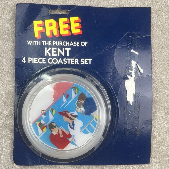 Kent Other - Vintage Kent‎ Cigarettes Four Coaster Set Free Promo in Original Packaging